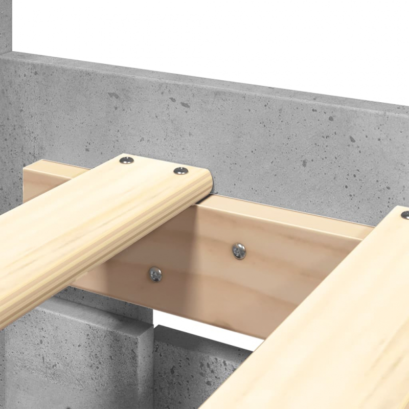 Bettgestell mit Kopfteil Betongrau 150x200 cm Holzwerkstoff