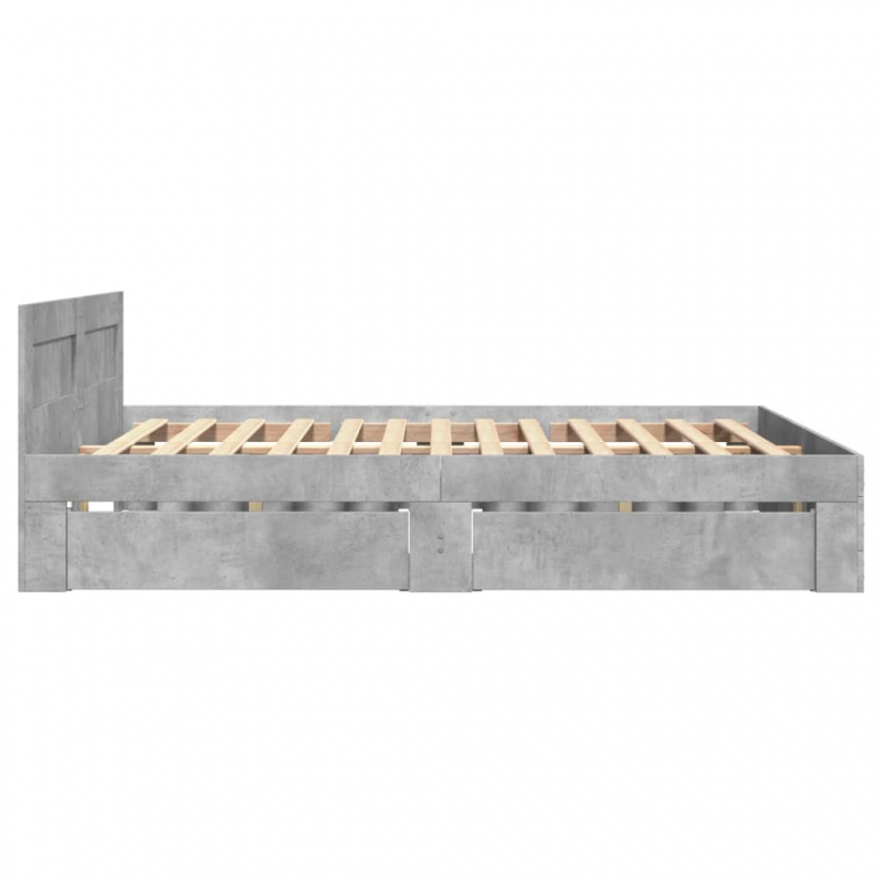 Bettgestell mit Kopfteil Betongrau 120x190 cm Holzwerkstoff