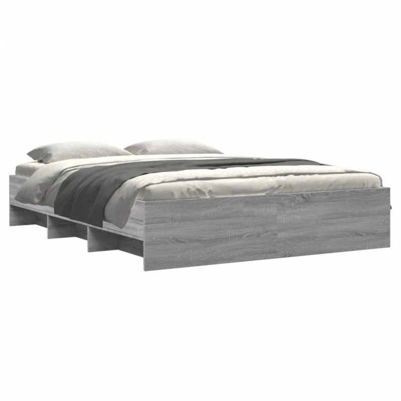 Bettgestell Grau Sonoma 150x200 cm Holzwerkstoff