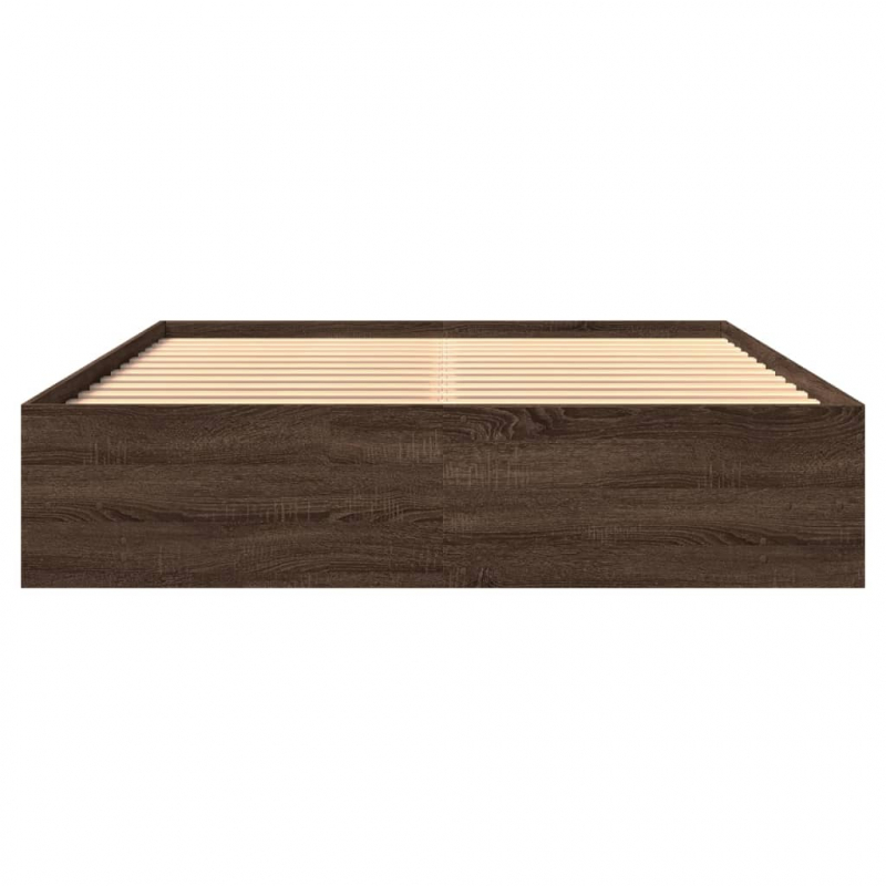 Bettgestell ohne Matratze Braun Eiche 150x200 cm Holzwerkstoff