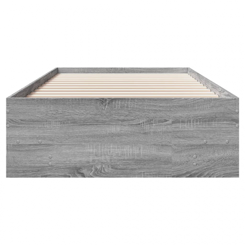 Bettgestell Grau Sonoma 100x200 cm Holzwerkstoff