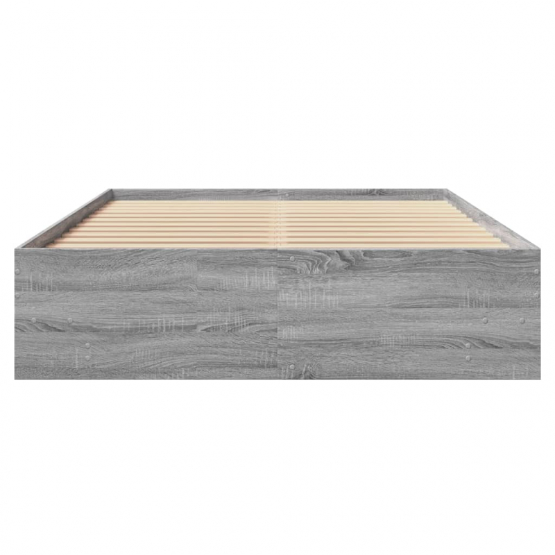 Bettgestell Grau Sonoma 135x190 cm Holzwerkstoff