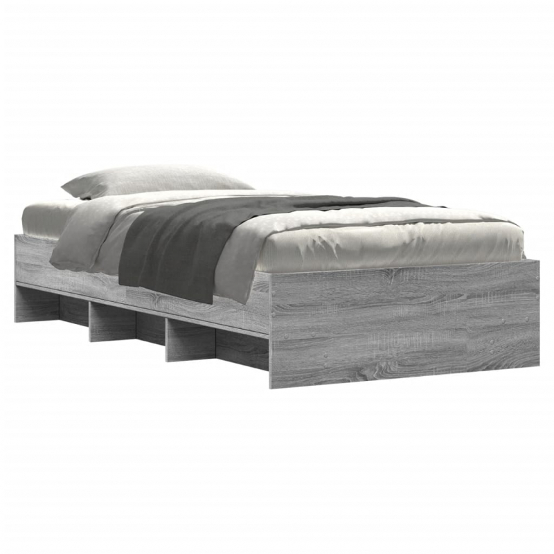 Bettgestell Grau Sonoma 90x190 cm Holzwerkstoff