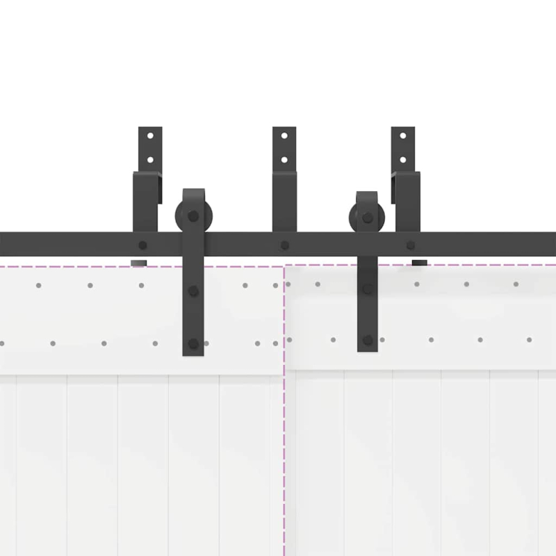 Schiebetürbeschlag-Set 427 cm Stahl Schwarz