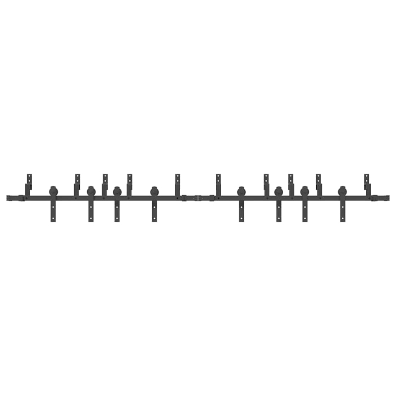 Schiebetürbeschlag-Set 305 cm Stahl Schwarz