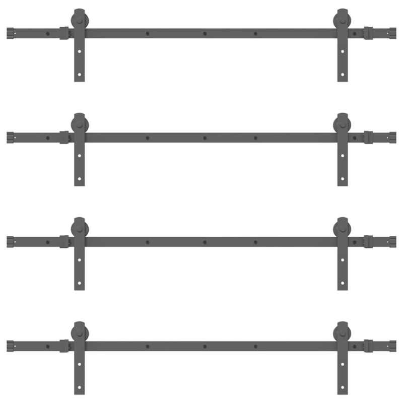 Schiebetürbeschlag-Set 305 cm Stahl Schwarz