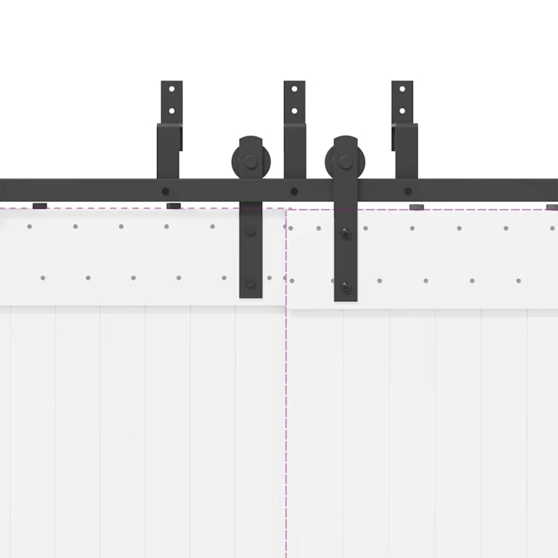 Schiebetürbeschlag-Set 305 cm Stahl Schwarz