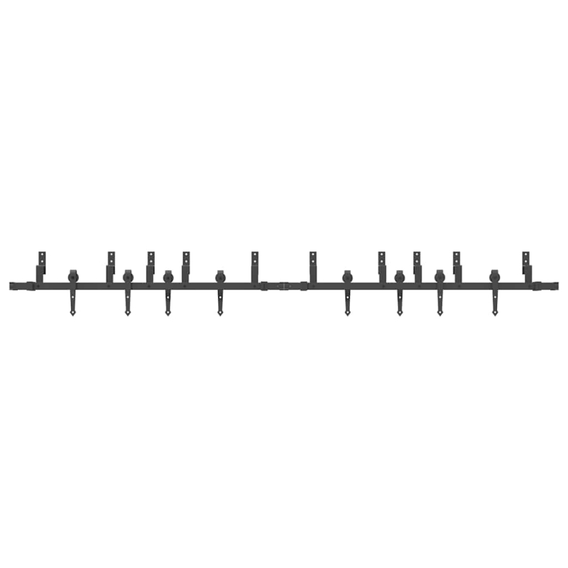 Schiebetürbeschlag-Set 305 cm Stahl Schwarz