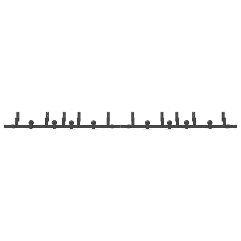Schiebetürbeschlag-Set 152,5 cm Stahl Schwarz