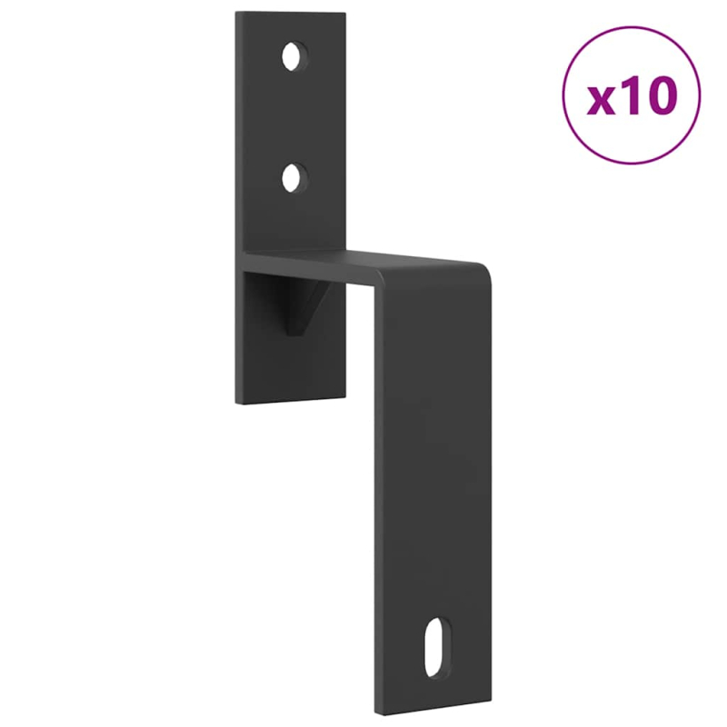 Schiebetürbeschlag-Set 305 cm Stahl Schwarz