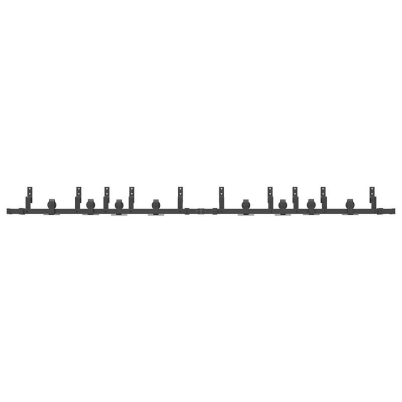 Schiebetürbeschlag-Set 305 cm Stahl Schwarz