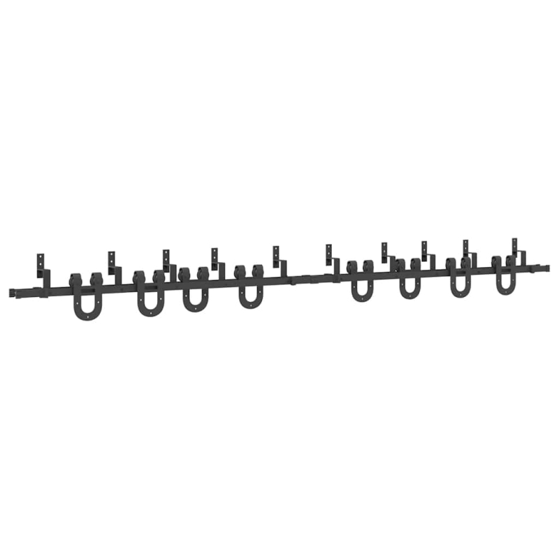 Schiebetürbeschlag-Set 366 cm Stahl Schwarz