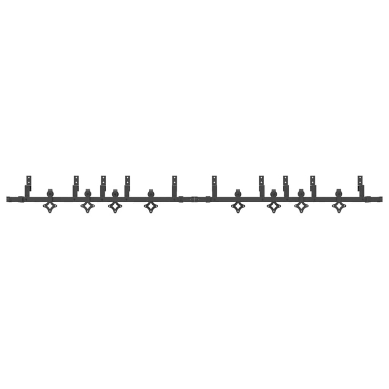 Schiebetürbeschlag-Set 305 cm Stahl Schwarz
