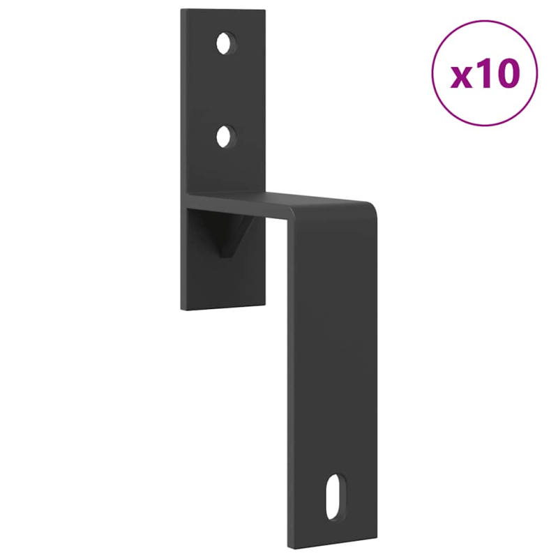 Schiebetürbeschlag-Set 366 cm Stahl Schwarz