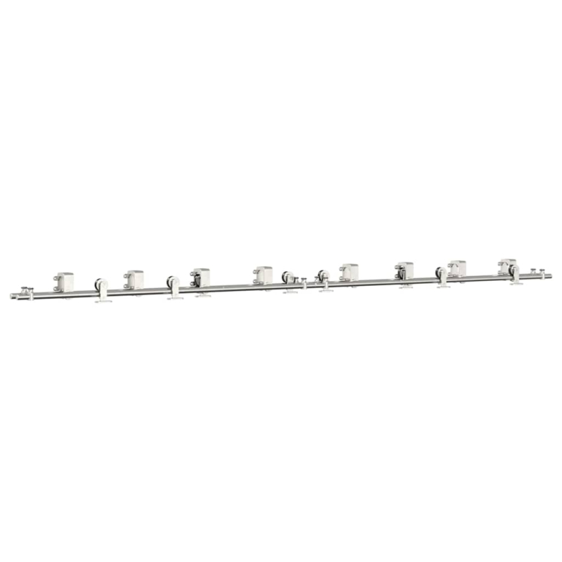 Schiebetür-Beschlagsatz 366 cm Edelstahl Silbern
