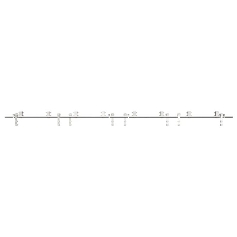 Schiebetür-Beschlagsatz 366 cm Edelstahl Silbern