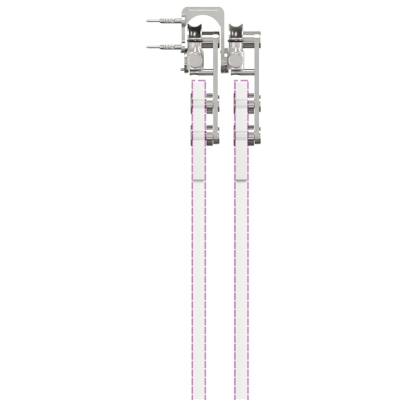 Schiebetür-Beschlagsatz 366 cm Edelstahl Silbern