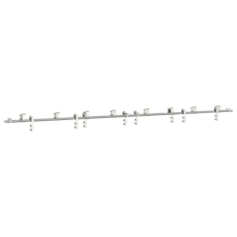 Schiebetür-Beschlagsatz 400 cm Edelstahl Silbern