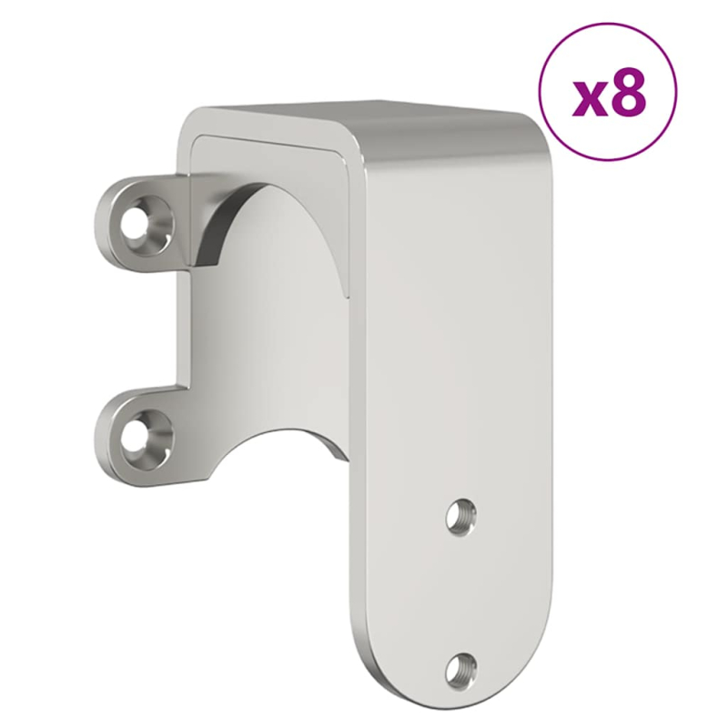 Schiebetür-Beschlagsatz 400 cm Edelstahl Silbern