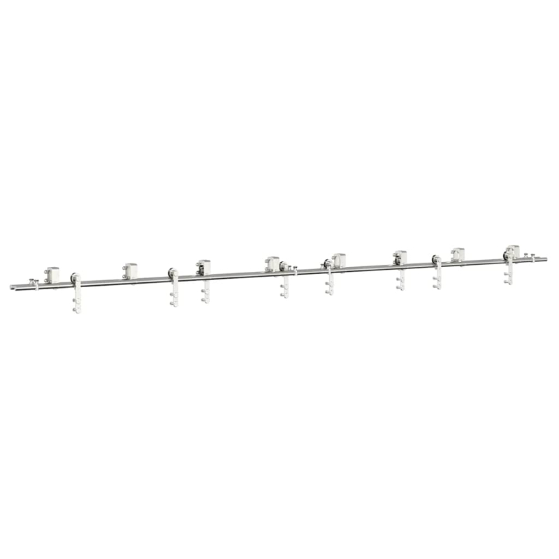 Schiebetür-Beschlagsatz 400 cm Edelstahl Silbern