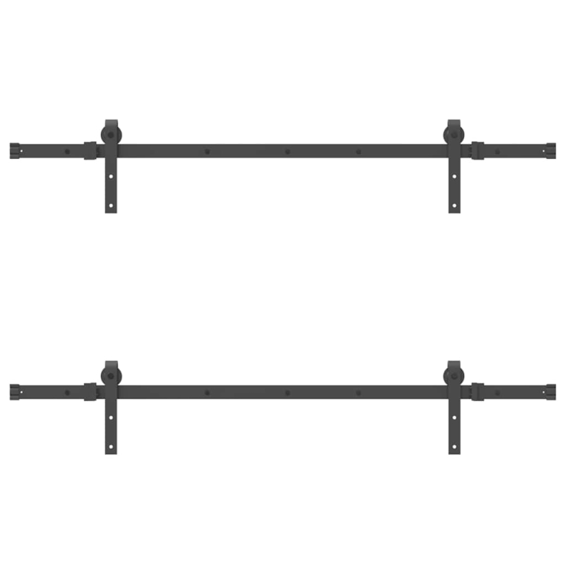 Schiebetürbeschlag-Set 305 cm Stahl Schwarz