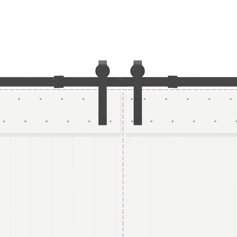 Schiebetürbeschlag-Set 427 cm Stahl Schwarz