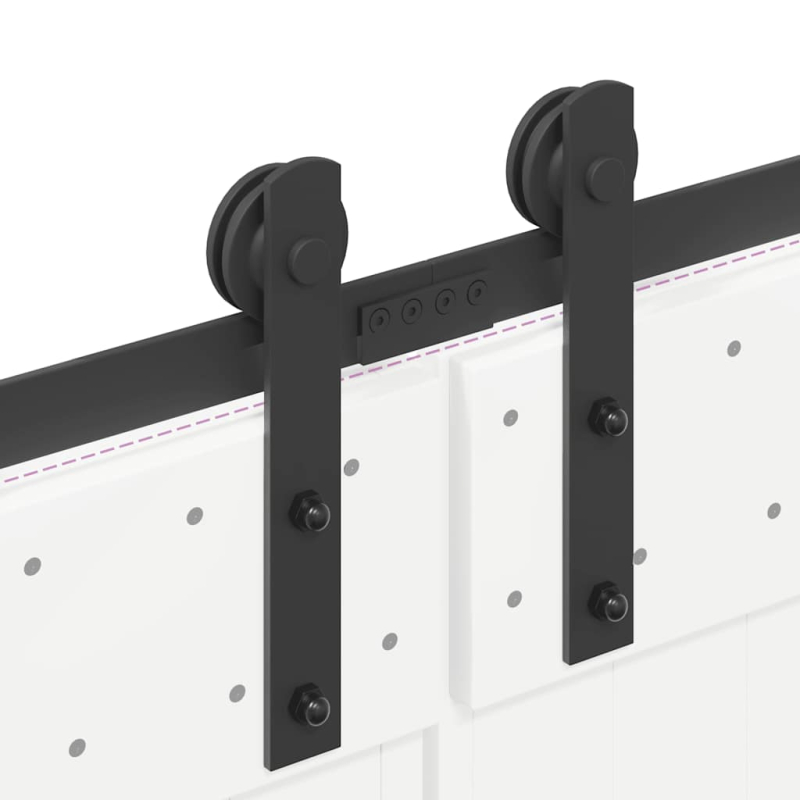 Schiebetürbeschlag-Set 305 cm Stahl Schwarz