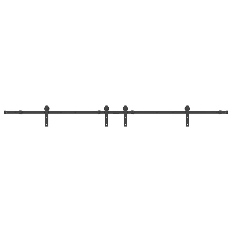 Schiebetürbeschlag-Set 427 cm Stahl Schwarz