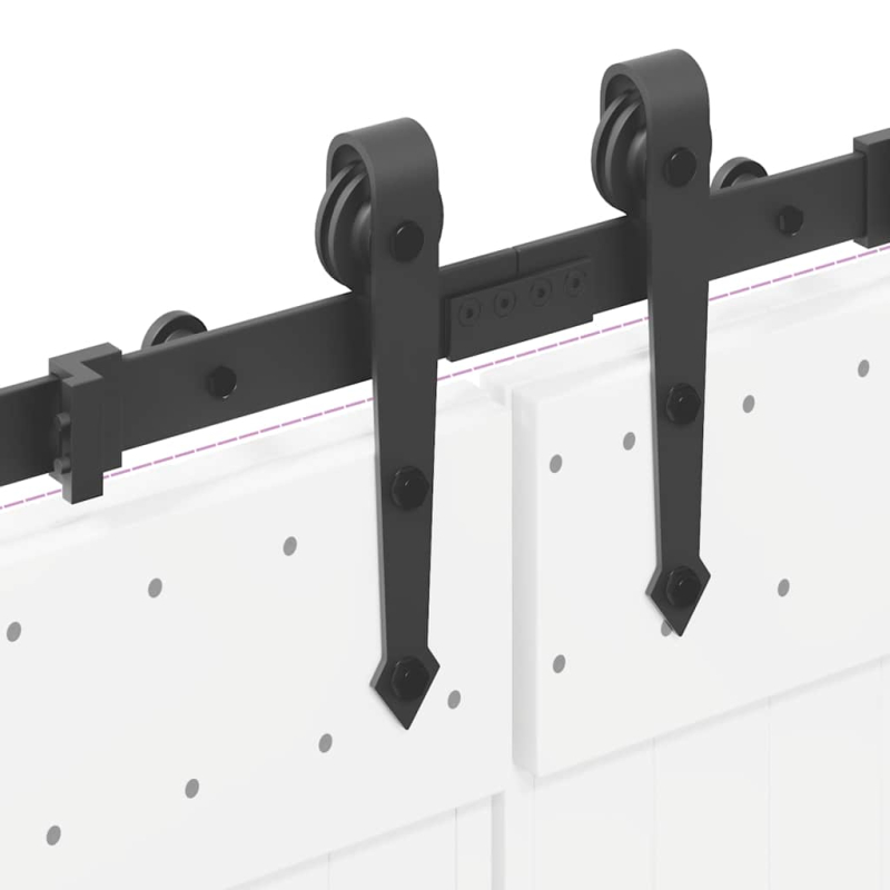 Schiebetürbeschlag-Set 305 cm Stahl Schwarz