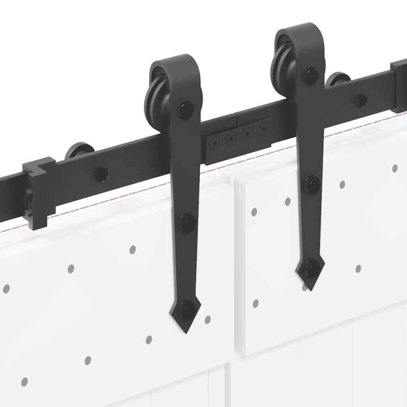 Schiebetürbeschlag-Set 427 cm Stahl Schwarz