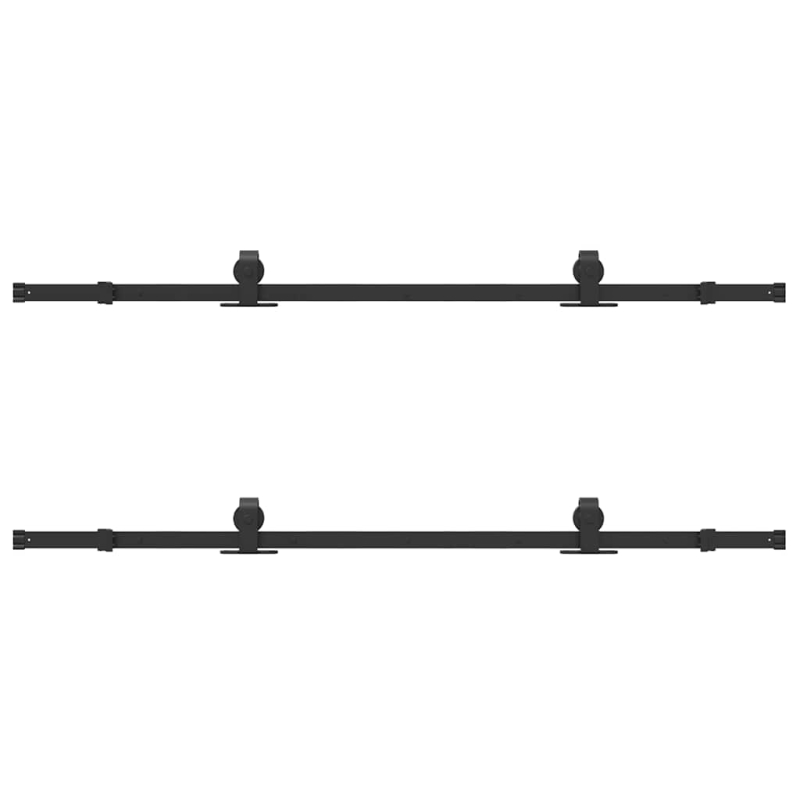 Schiebetürbeschlag-Set 366 cm Stahl Schwarz