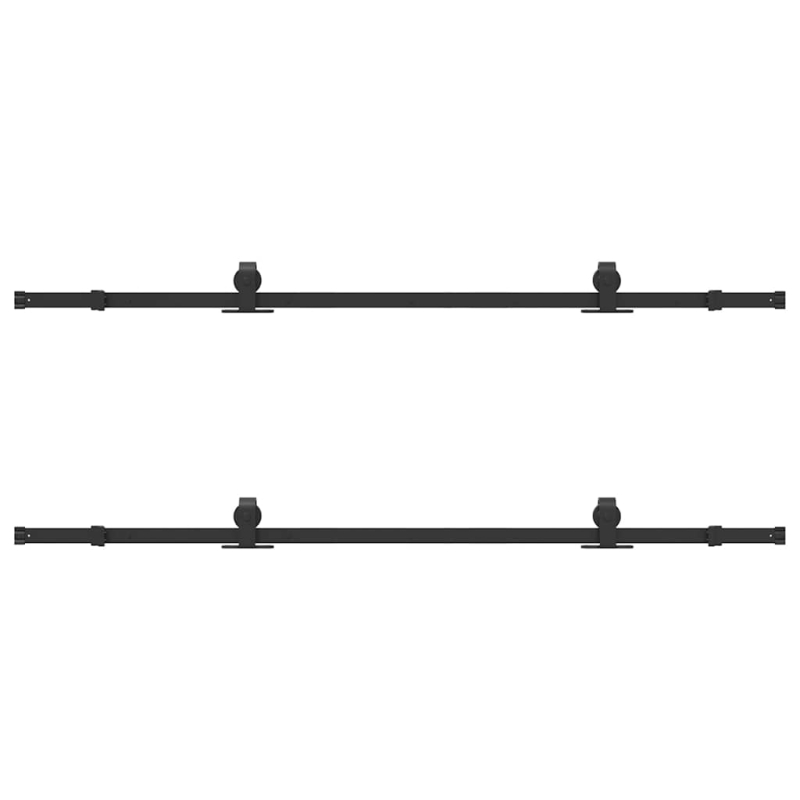 Schiebetürbeschlag-Set 400 cm Stahl Schwarz