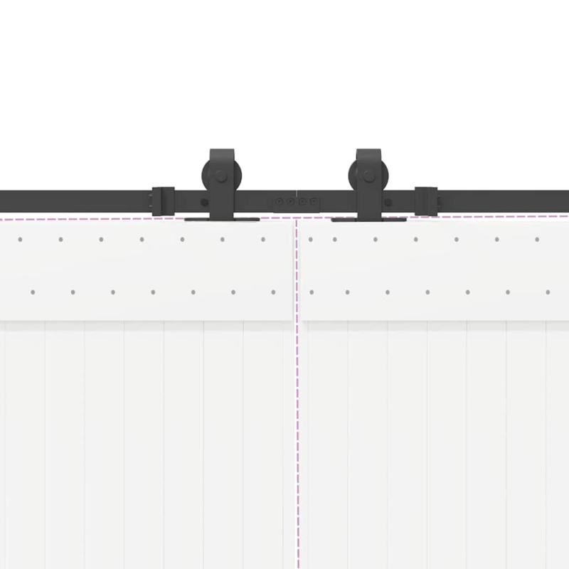 Schiebetürbeschlag-Set 400 cm Stahl Schwarz