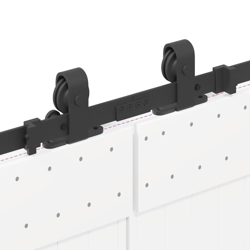 Schiebetürbeschlag-Set 400 cm Stahl Schwarz