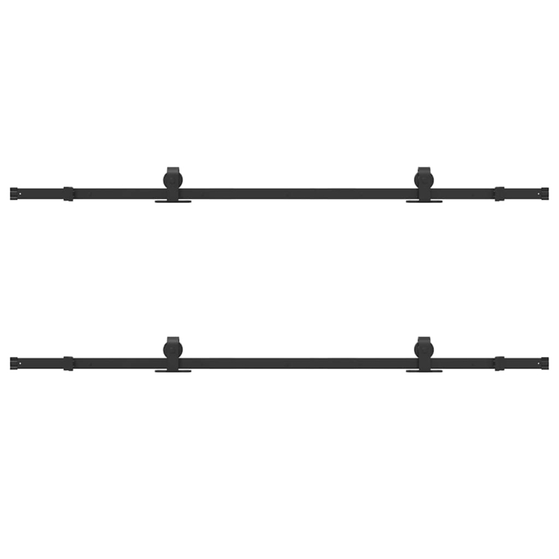 Schiebetürbeschlag-Set 305 cm Stahl Schwarz