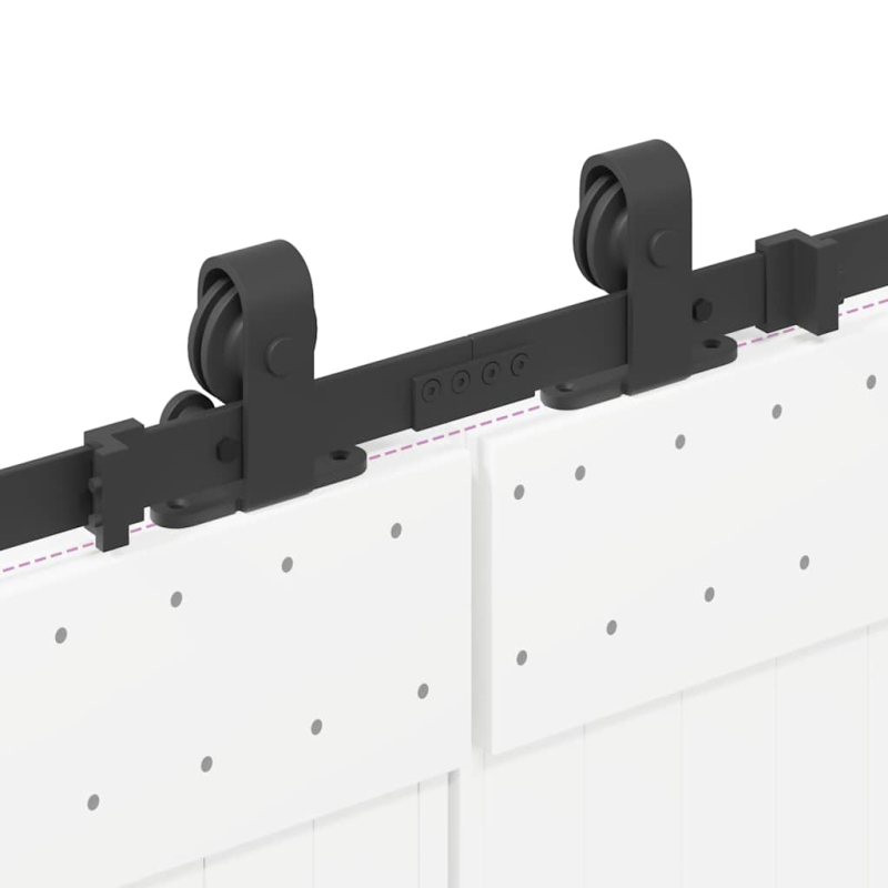 Schiebetürbeschlag-Set 305 cm Stahl Schwarz