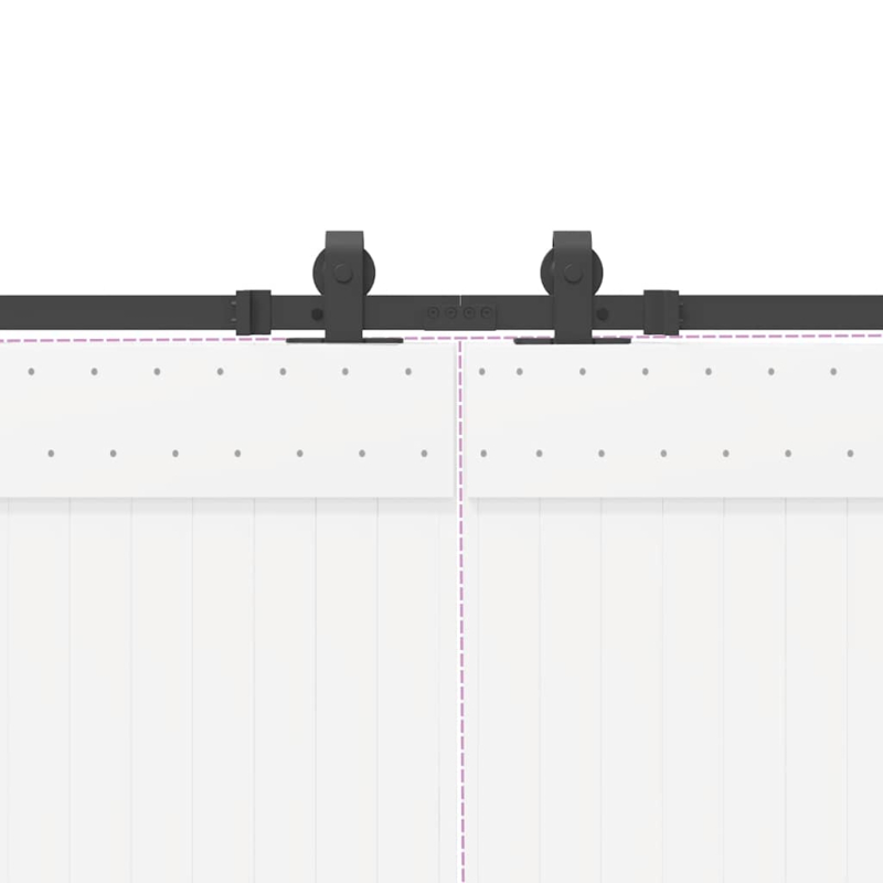 Schiebetürbeschlag-Set 427 cm Stahl Schwarz