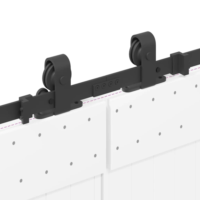 Schiebetürbeschlag-Set 427 cm Stahl Schwarz