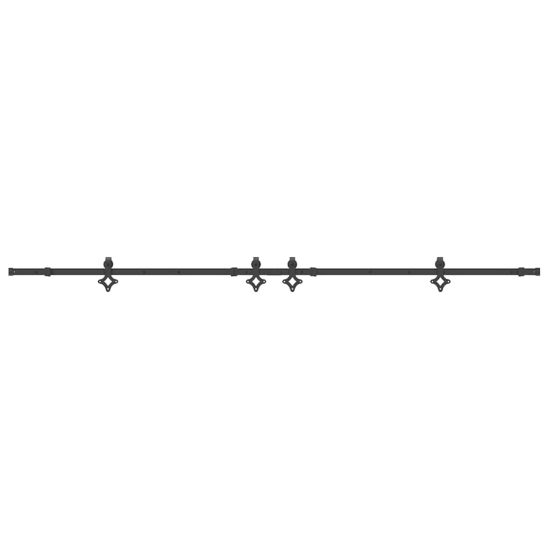Schiebetürbeschlag-Set 305 cm Stahl Schwarz
