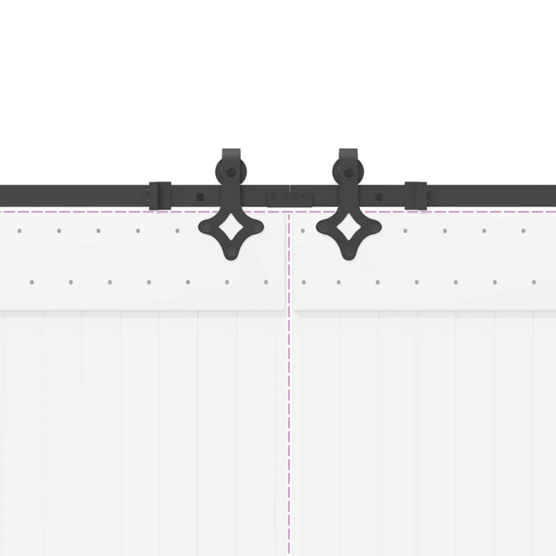 Schiebetürbeschlag-Set 305 cm Stahl Schwarz
