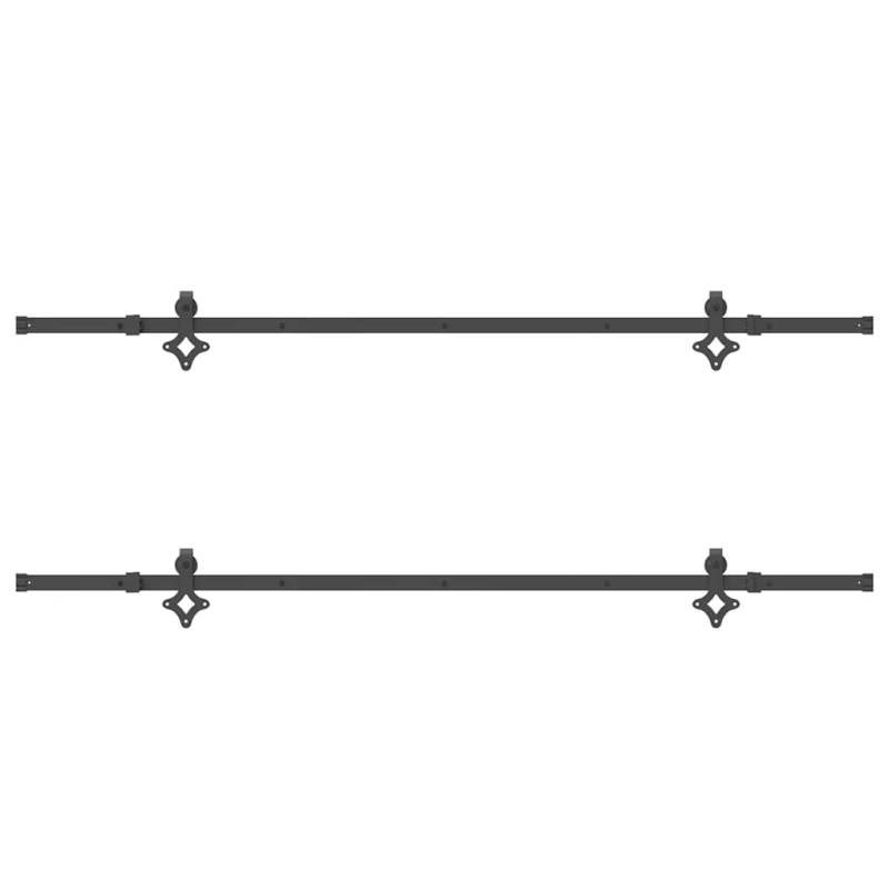 Schiebetürbeschlag-Set 427 cm Stahl Schwarz