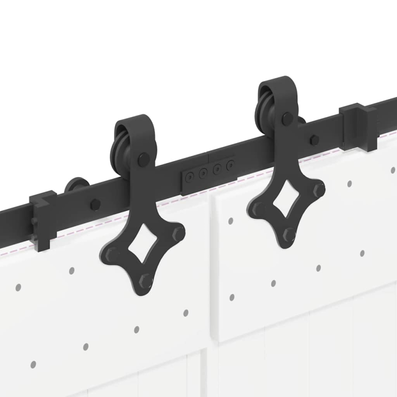 Schiebetürbeschlag-Set 427 cm Stahl Schwarz