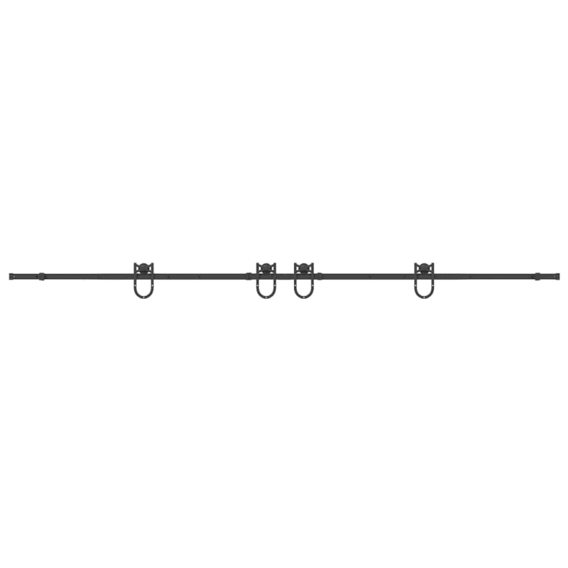 Schiebetürbeschlag-Set 366 cm Stahl Schwarz