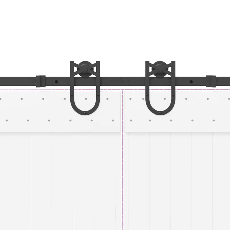 Schiebetürbeschlag-Set 366 cm Stahl Schwarz