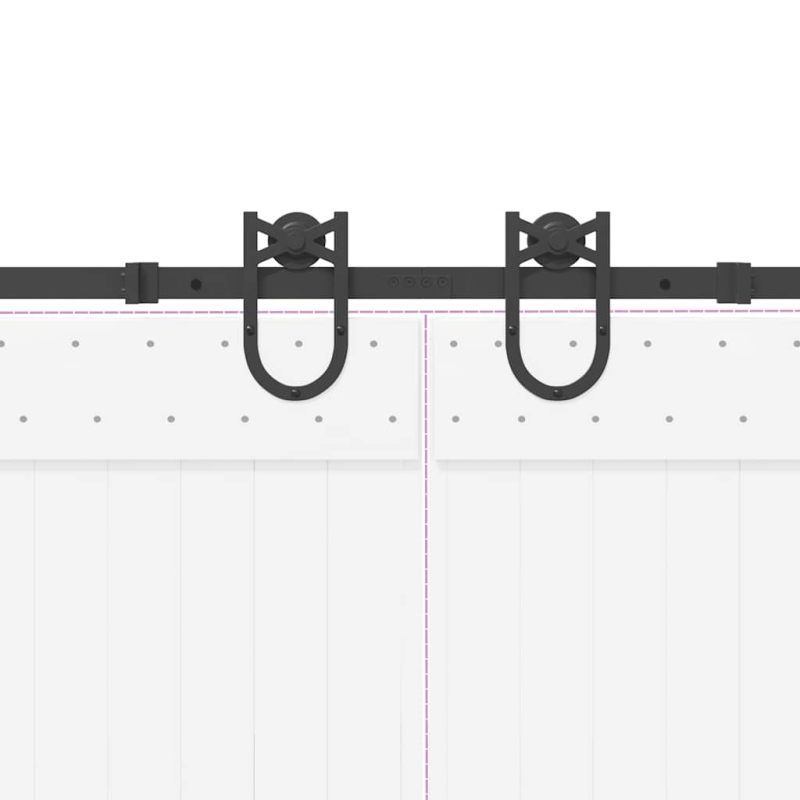 Schiebetürbeschlag-Set 400 cm Stahl Schwarz