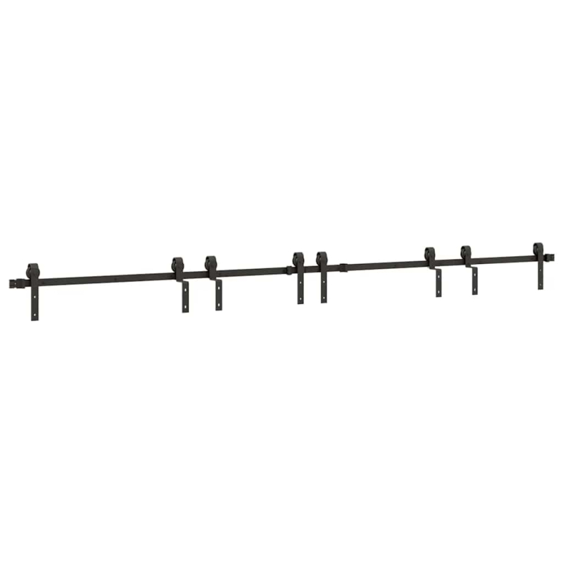 Schiebetürbeschlag-Set 366 cm Stahl Schwarz