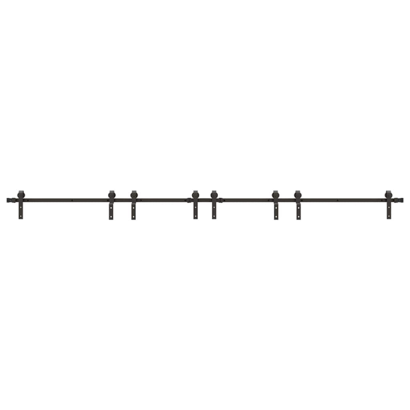 Schiebetürbeschlag-Set 400 cm Stahl Schwarz