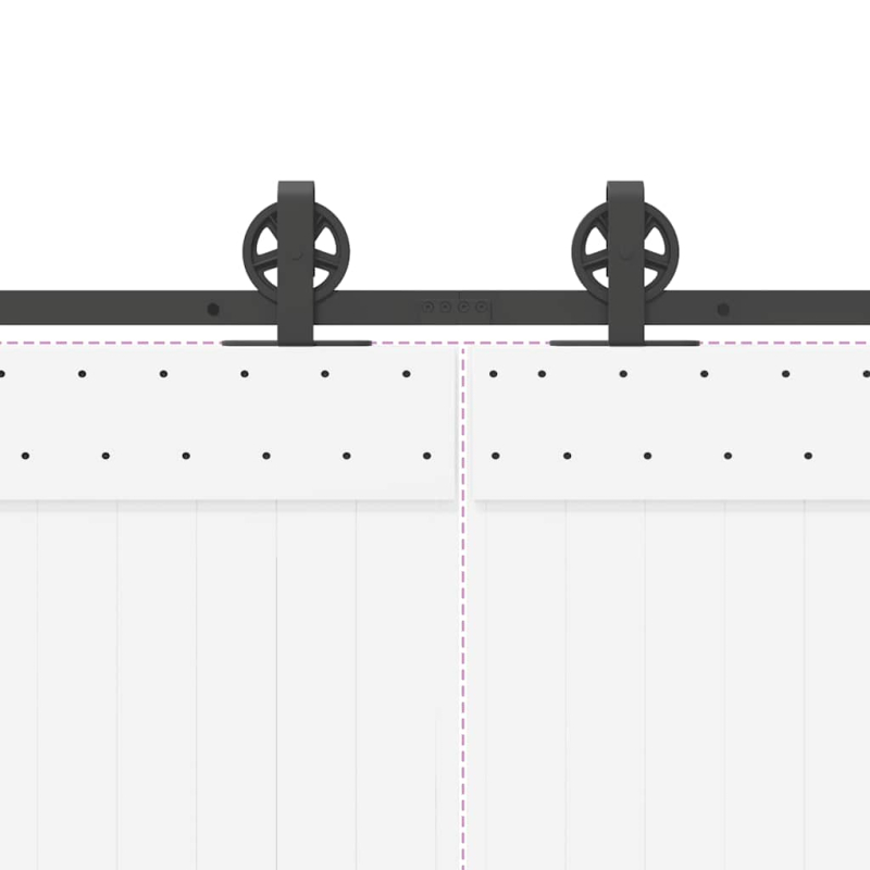 Schiebetürbeschlag-Set 400 cm Stahl Schwarz