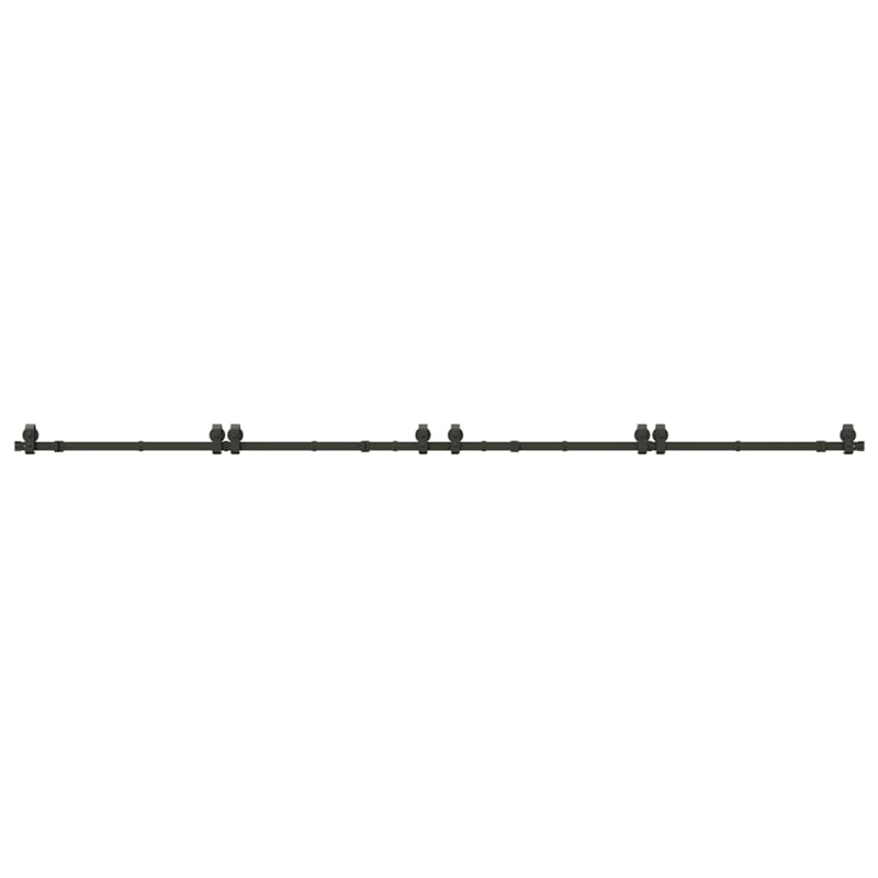 Schiebetürbeschlag-Set 366 cm Stahl Schwarz