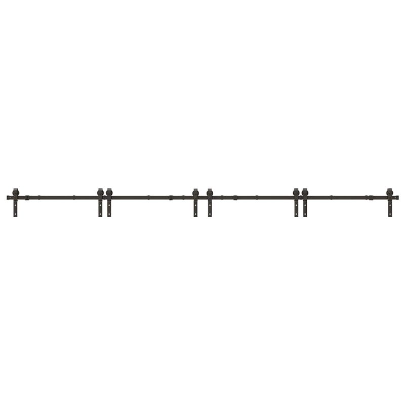Schiebetürbeschlag-Set 400 cm Stahl Schwarz
